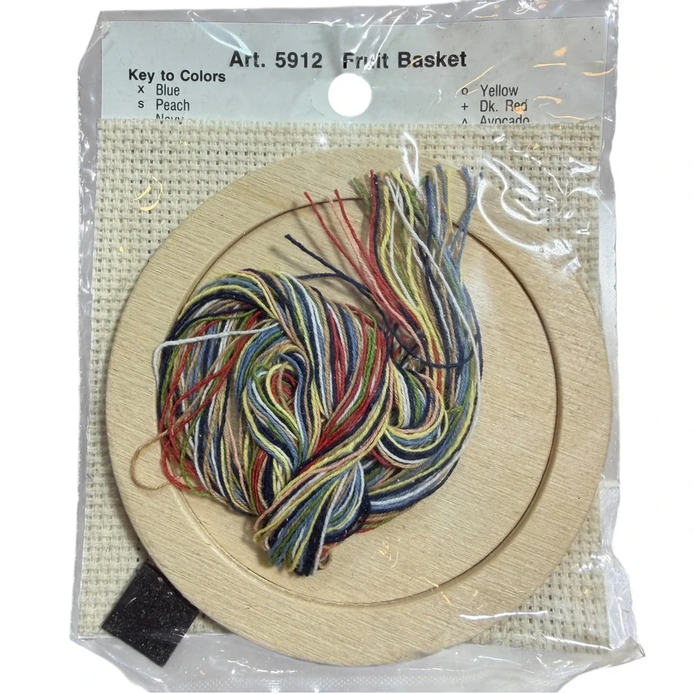 NeedleMagic Cross Stitch‎ Kit Fruit Basket Art 5912 Vintage New